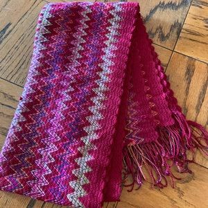Missoni scarf red pink ombré